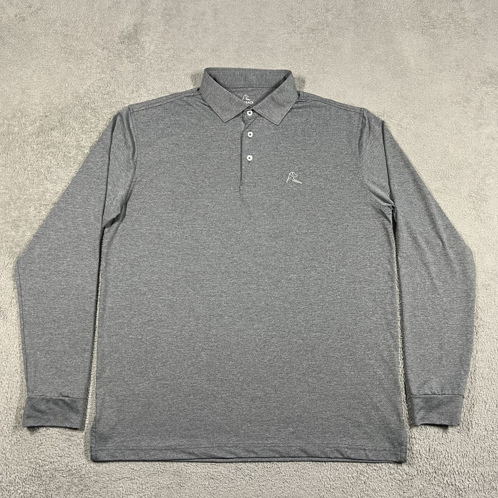 Rhoback Polo Shirt Mens Large Gray Long Sleeve Performance Golf